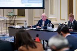 John Bryant Collier, World Bank, gives a presentation during the 9th meeting of the WGECC in Brussels