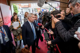 Antti Rinne, Prime Minister of Finland, arriving at the 2019 PES Pre Council in Brussels
