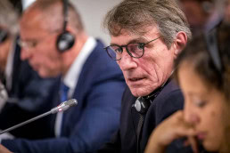 David Sassoli, President of the European Parliament speaking during the 2019 PES Pre Council in Brussels