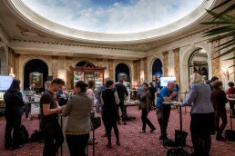 A view of the networking room at Hotel Le Plaza Brussels during the 2019 European Mobility Week