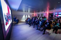 Overview of the presentation room with the audience during the Netflix Belgium Walking Dinner in Brussels