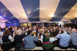 Inside view of the tent for the 2019 Brussels Oktoberfest