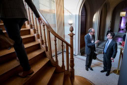 Stairs of the Solvay Library in Brussels during the Patient Value Summit by The Economist