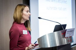 Dovile Adminaite giving a presentation during the 2019 EU Road Safety Exchange Conference in Brussels