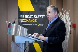 Jean Todt making a speech during the 2019 EU Road Safety Exchange Conference in Brussels