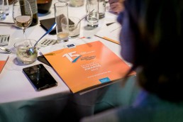 Closeup of the brochure during the 2019 Excellence in Road Safety Awards in Brussels