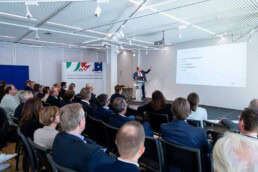 Michel Sponar giving a lecture