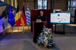 Eric Beißwenger giving a speech at the Oktoberfest Brussels 2025