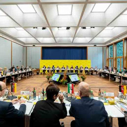 A wide view of a conference room during a conference for the Agriculture in Brussels 2025
