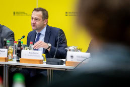 Christophe Hansen, European Commissioner for Agriculture and Food, speaking at a conference in Brussels 2025