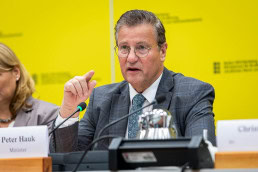 Peter Hauk, Member of the German Federal Council, speaking at a conference in Brussels 2025