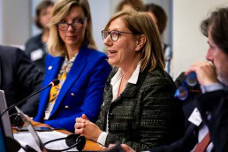 A person giving a speech during the 2025 Epilepsy and Rare Diseases Conference at the European Parliament in Brussels