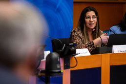 Elvira Vacas Montero talking during the 2025 Epilepsy and Rare Diseases Conference at the European Parliament in Brussels