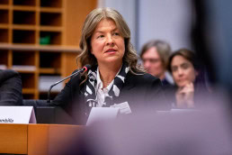 Isabella Brambilla speaking as part of a discussion panel during the 2025 Epilepsy and Rare Diseases Conference at the European Parliament in Brussels