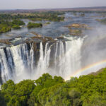 Aerial view of famous Victoria Falls, Zimbabwe and Zambia