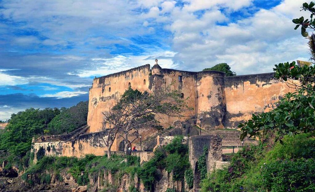 A popular landmark called Fort Jesus in Mombasa, Kenya.