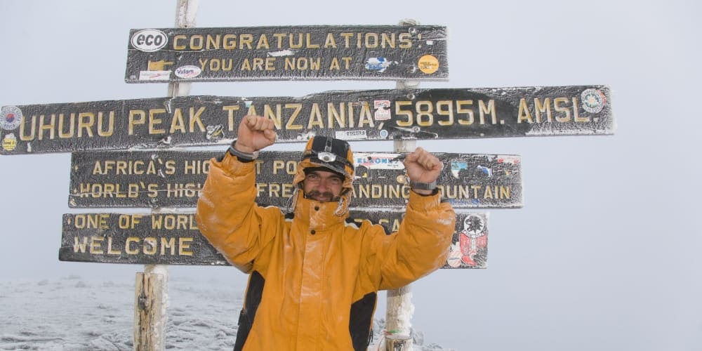 Solo climbing Mount Kilimanjaro.