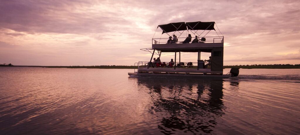 Boat cruise in Botswana.