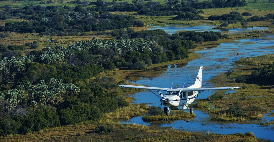 Transfer flight in Botswana.