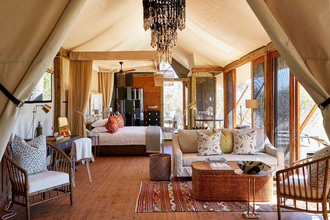 Luxury lodge in the Okavango Delta