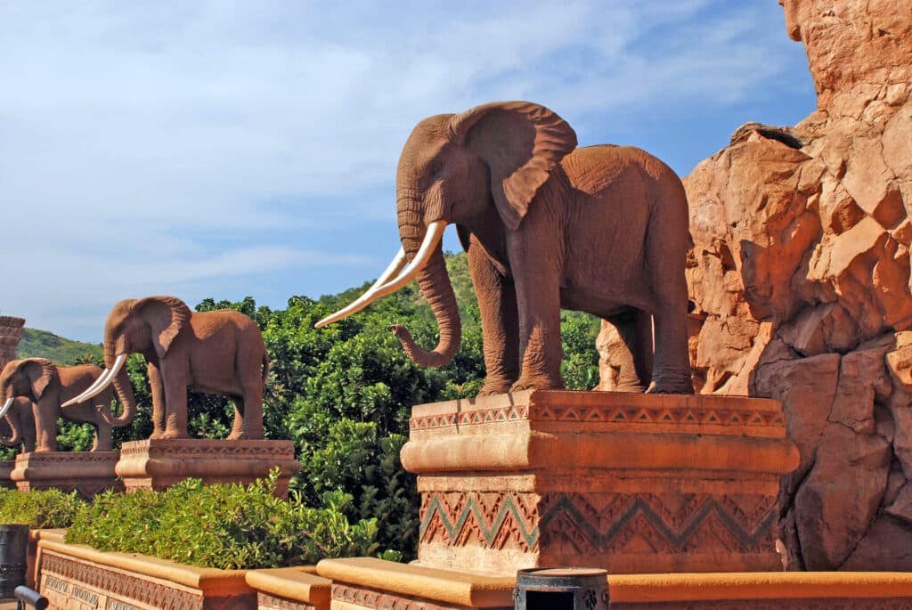 Statue of elephants in Lost City