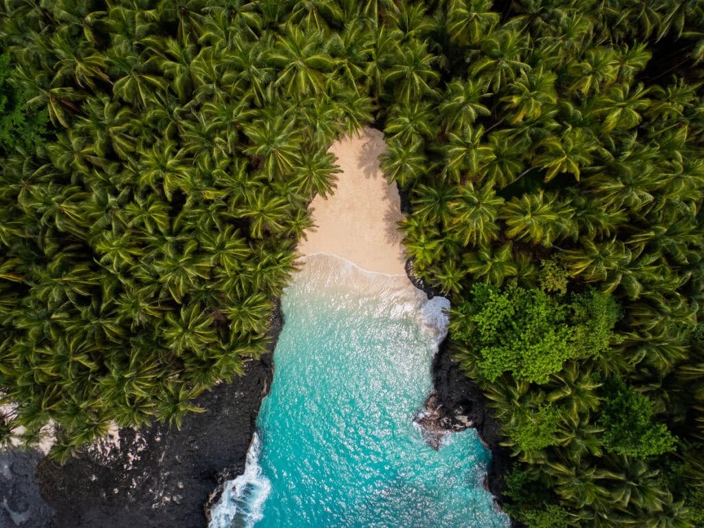 Drone View Sao Tome & Prince Beach Battery