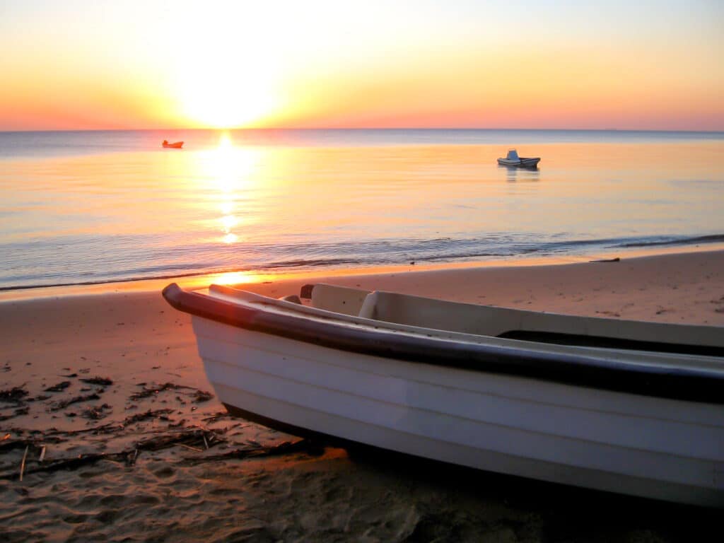 Sunset over Maputo Bay, Mozambique.