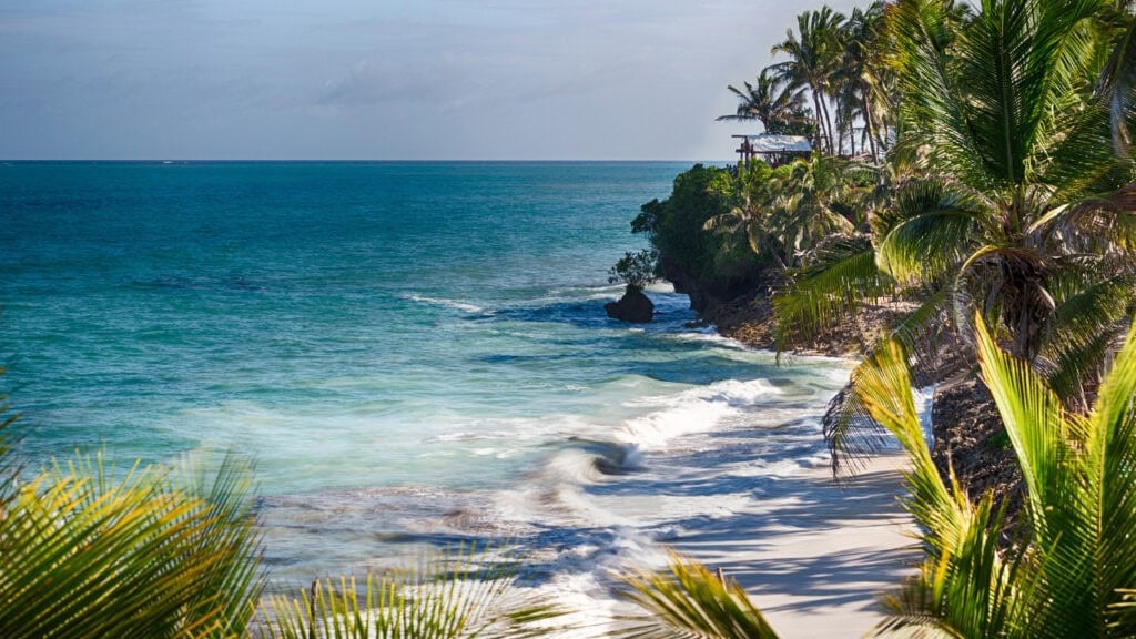 Nyali beach in Kenya.