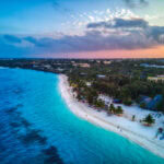 Aerial view of Kendwa beach, Zanzibar