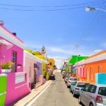 Colourful houses of the Bo-Kaap neighbourhood in Cape Town.