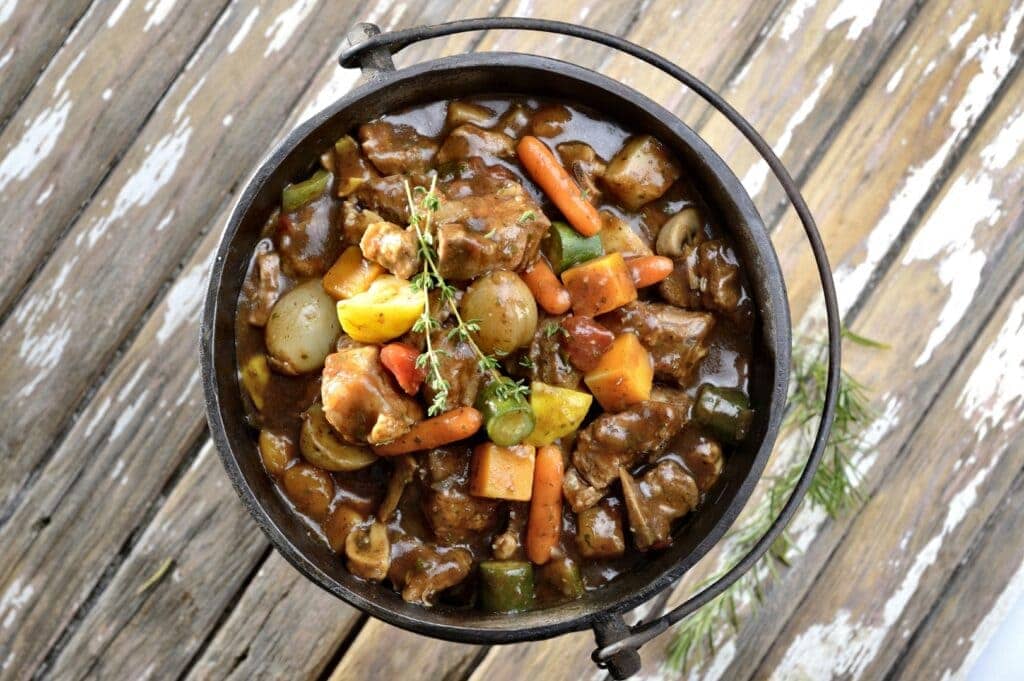 Top view of a pot of potjiekos. Photo: Getty Images