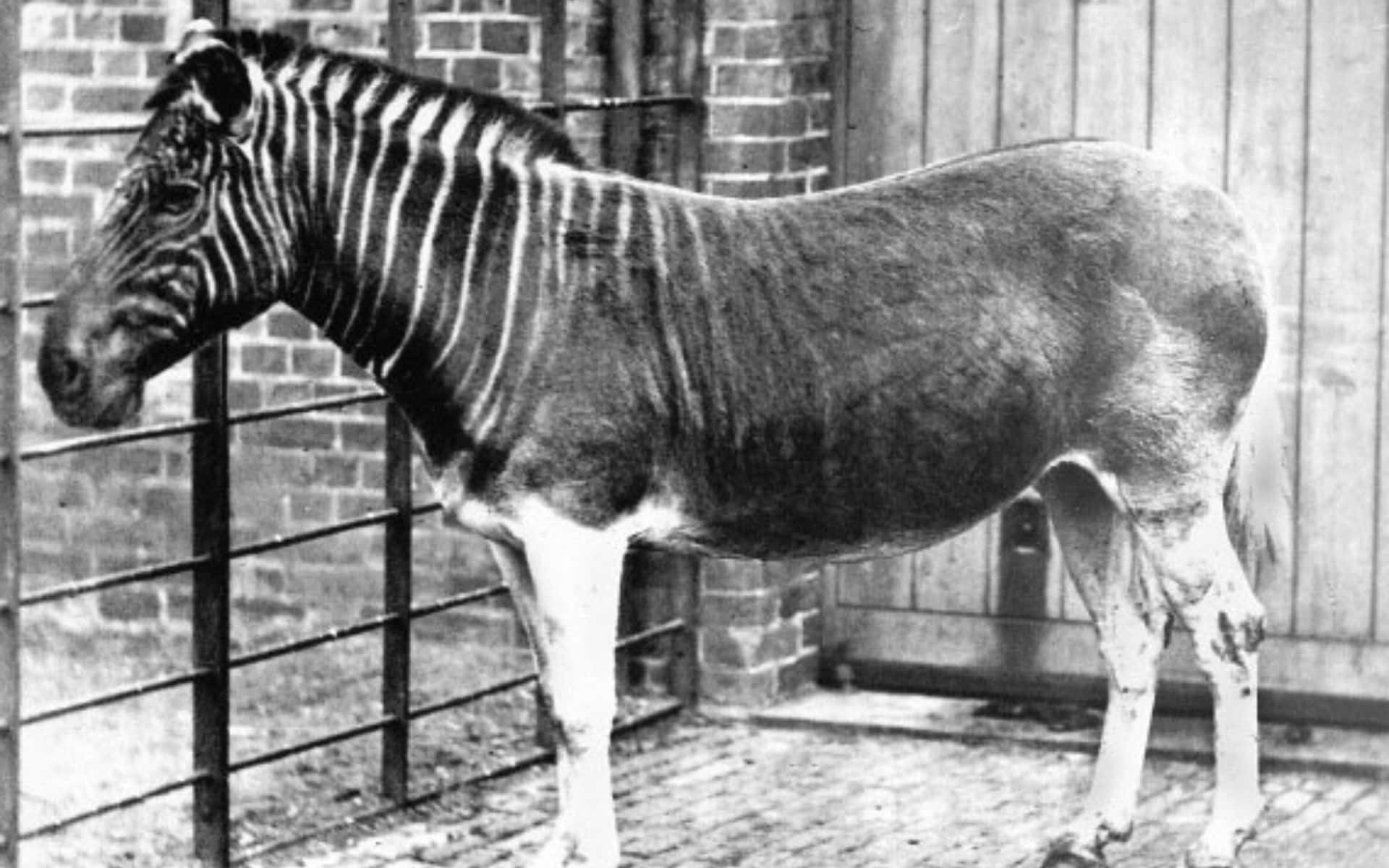 One of the only known photographs of a Quagga taken at the London Zoo