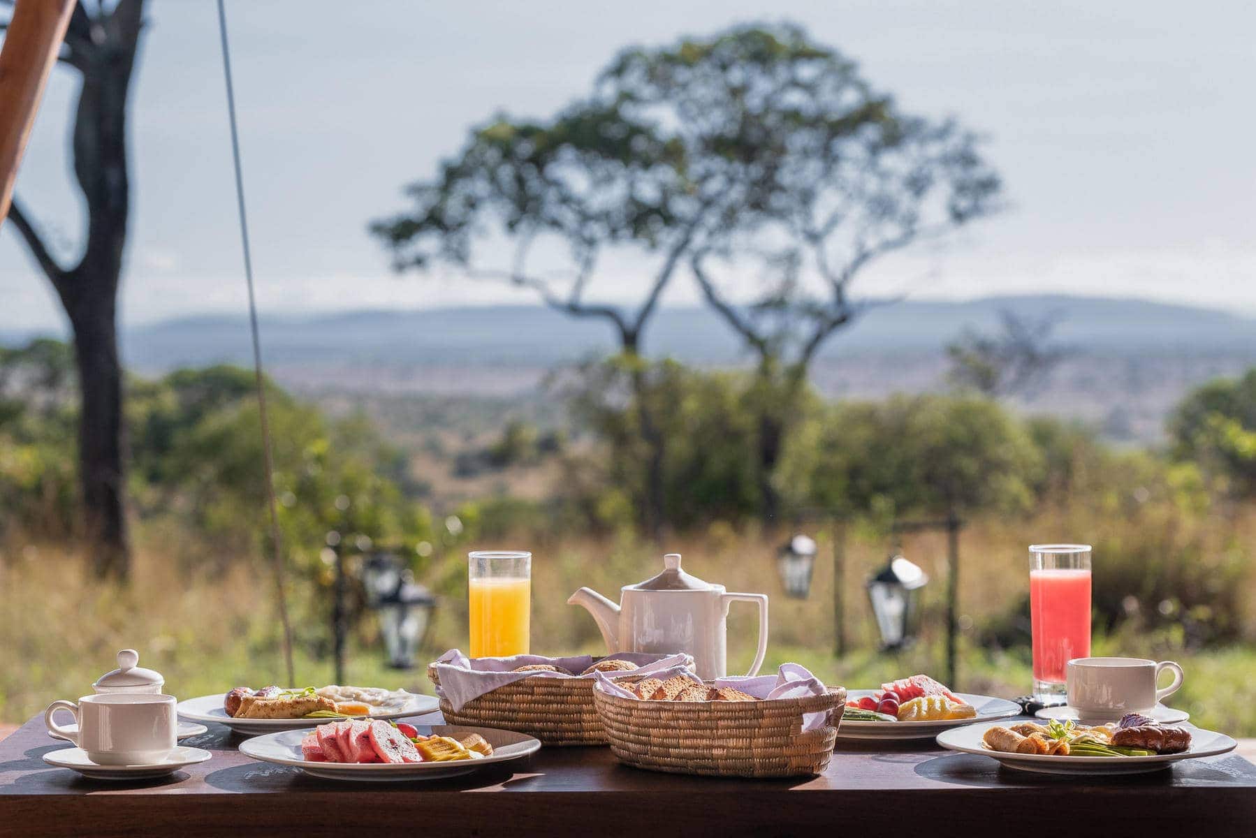 Bush breakfast at a safari camp. Vote for Discover Africa at the World Luxury Travel Awards