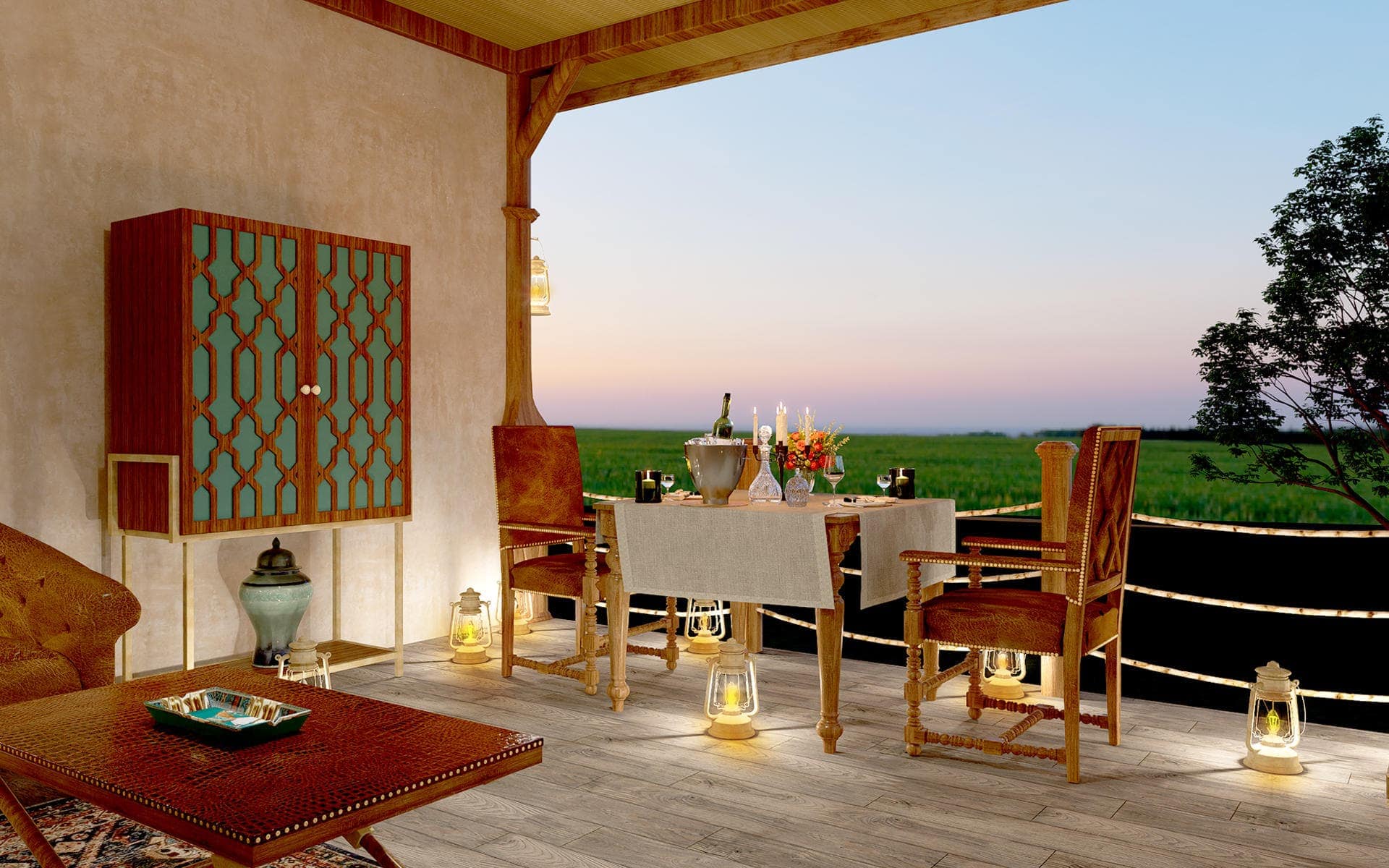 View over the deck of One Nature Mara River Camp