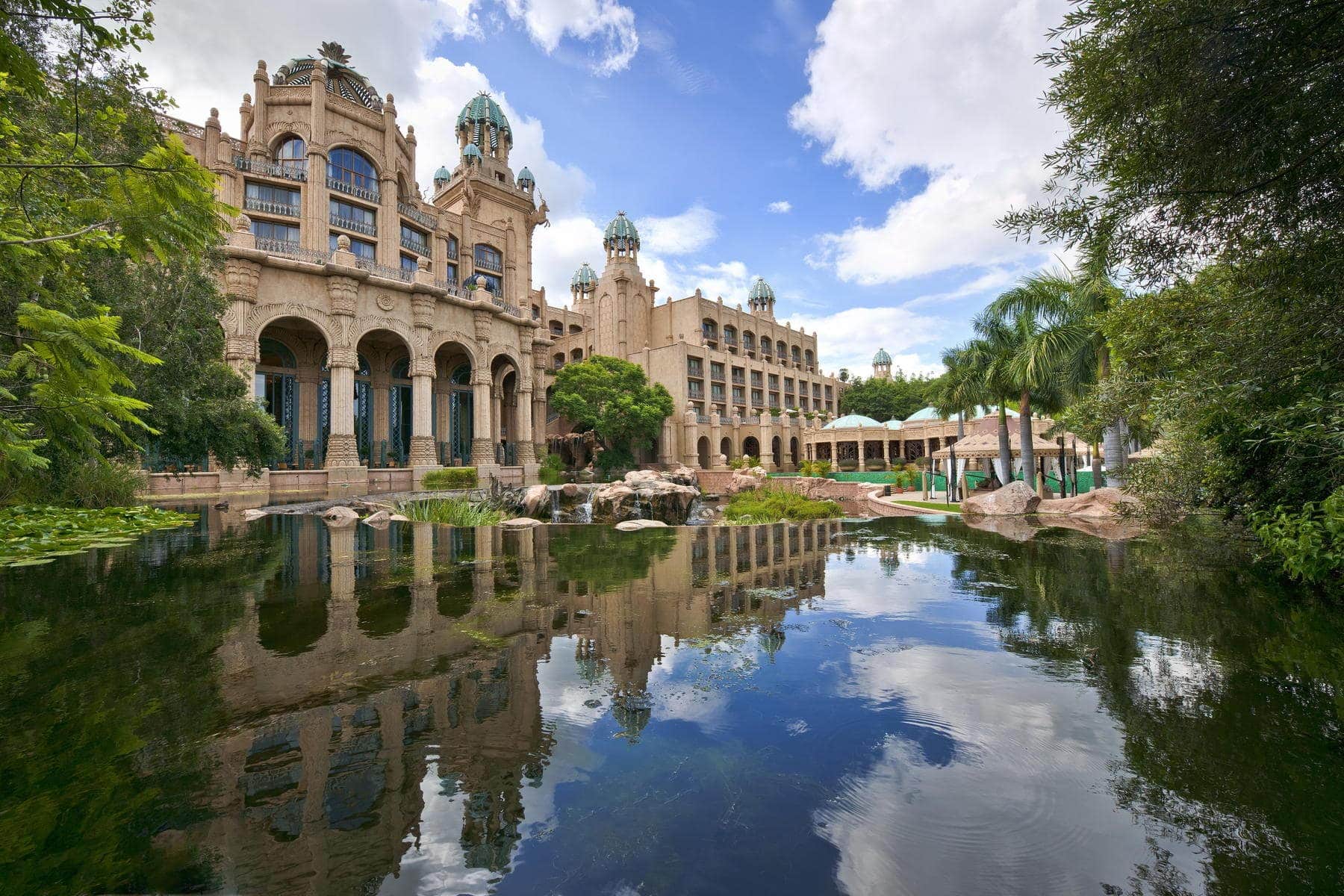 The Palace exterior hotel gardens at Sun City.