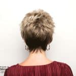 Short curly wig in blonde and brown shades from Hidden Secrets Wigs.