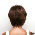 Back view of Reese Large Cap wig with layered brown hair.