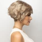 Short, wavy blonde wig from Hidden Secrets Wigs for stylish looks.