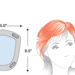 Illustration of wig cap construction and a styled wig on a mannequin head.