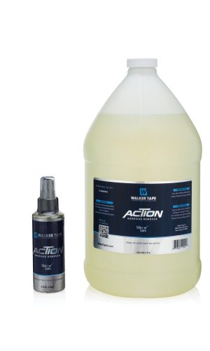 Large bottle and spray bottle of Action Skin Safe Remover for wigs.