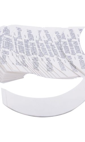 Stack of no-shine tape strips for wig application and secure hold.