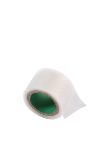 White 1-inch Transpore tape roll with green core for medical use.
