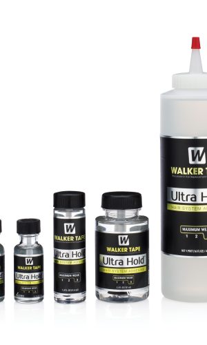 Walker Tape Ultra Hold adhesive bottles and applicator for wig bonding.