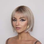 Blonde bob wig with bangs from Hidden Secrets Wigs.
