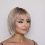 Blonde bob wig from Hidden Secrets Wigs, styled for elegance and modern fashion.