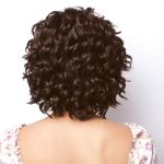 Curly brown wig styled for women, perfect for a natural look.