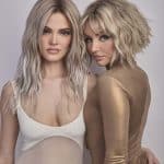 Two women modeling Roxie wig from Alexander Couture Collection at Hidden Secrets Wigs.
