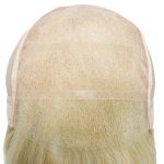 Close-up of Brielle lace front wig with blonde hair and lace cap.
