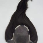 Luxury dark brown lace front wig with natural hairline for women.