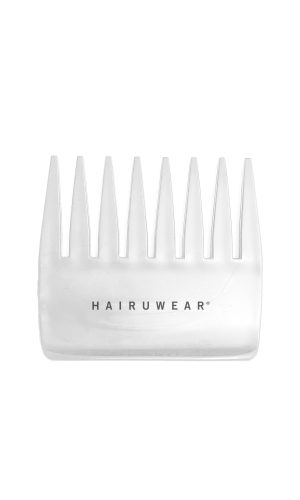 White detangling comb for wigs with HairUWear branding.